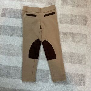 Janie and Jack Girls Camel Brown Ponte Riding Pant (Size 4)